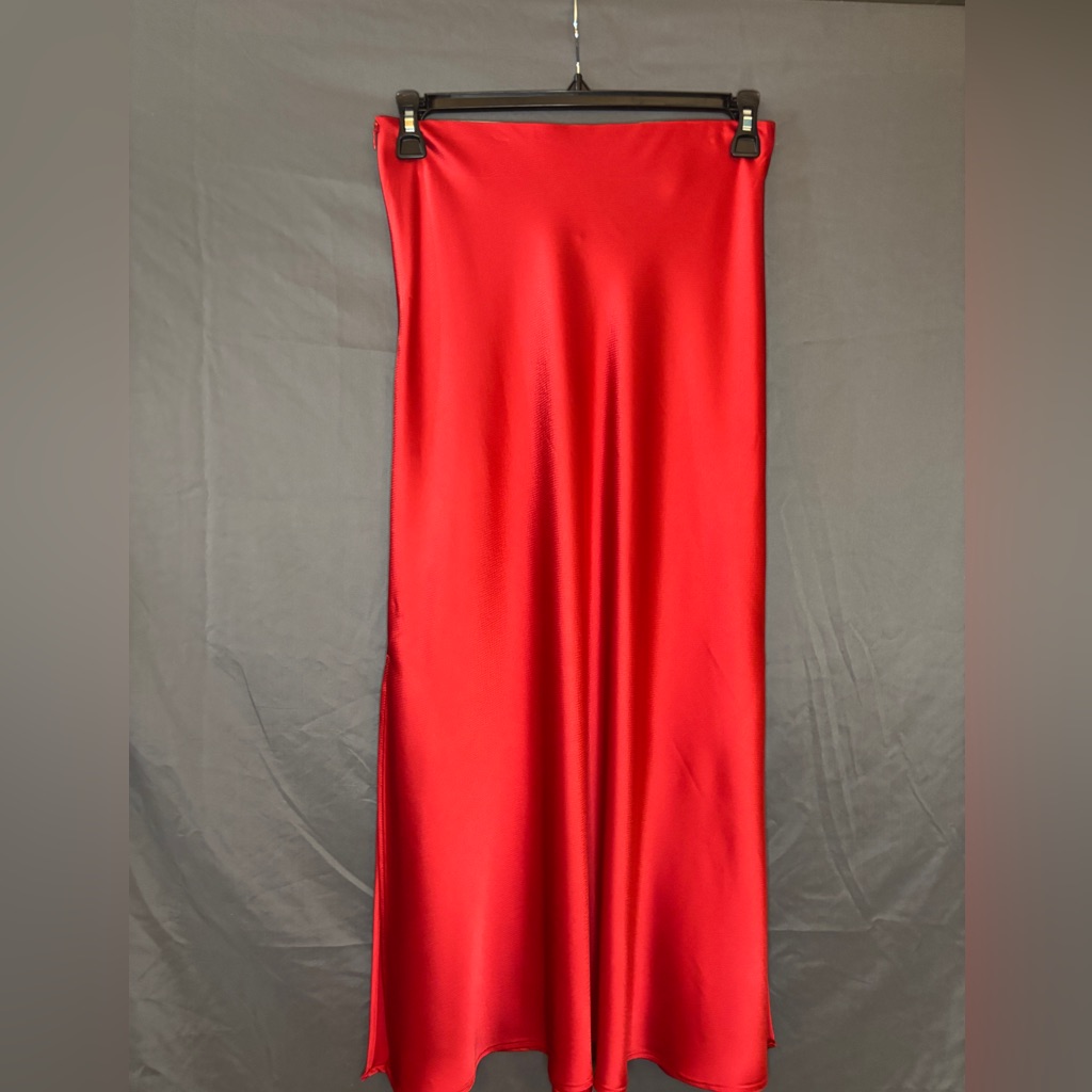 Frank Lyman Design Red Maxi Slip Skirt With Slit